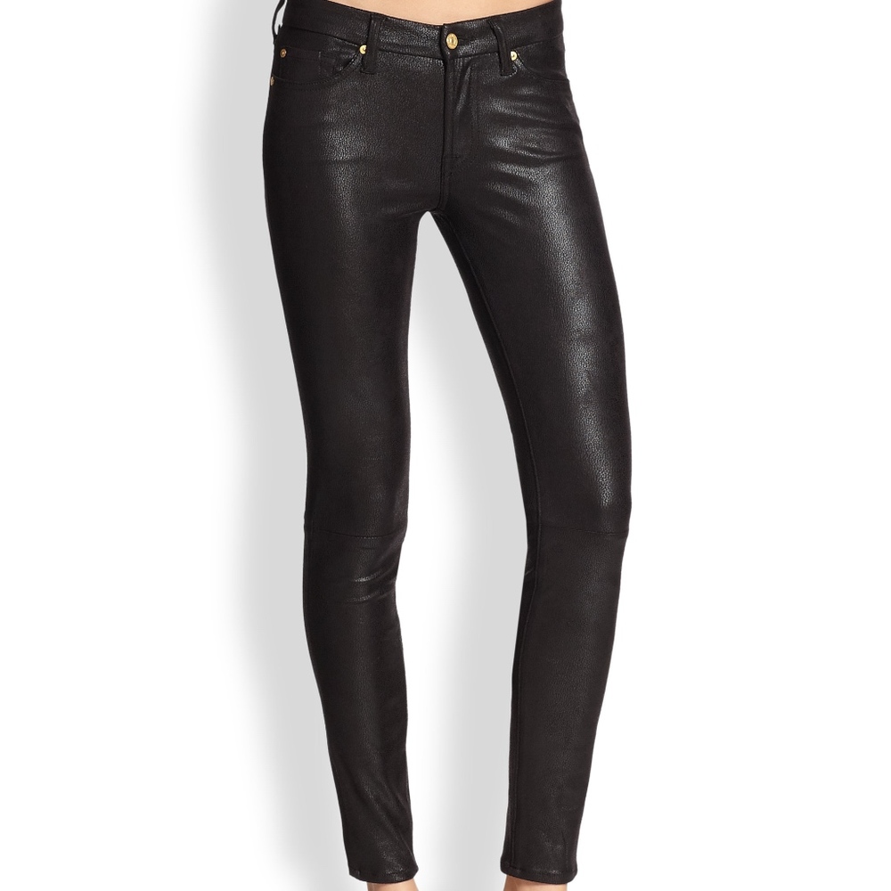 7 for All Mankind Black Crackle Effect Jeans